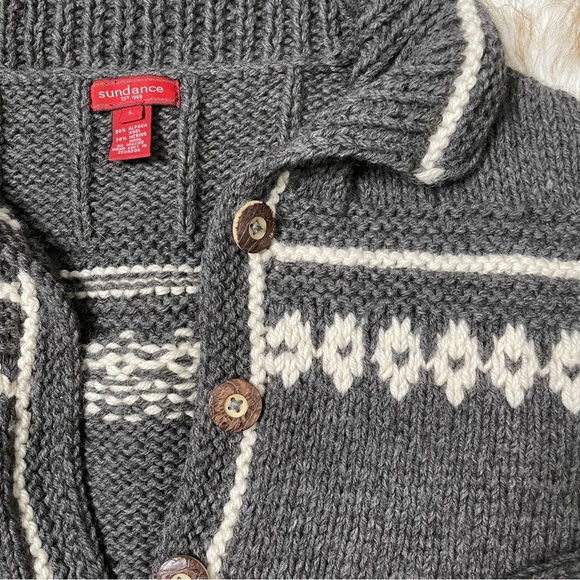 Sundance chunky Alpaca/merino wool cardigan - Picture 4 of 9